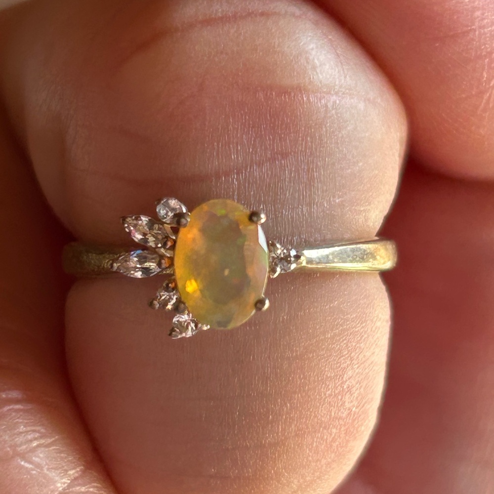 Energy Muse Ethiopian Opal Ring Size 6 Crystal Gem Women